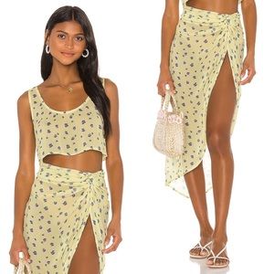 LPA Tillie Top / Rocky Skirt Set Yellow Floral XXS